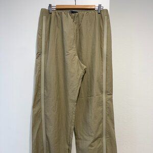 ZARA Utility Wide-Leg Pants – Khaki, Size L | Modern Minimalist Style